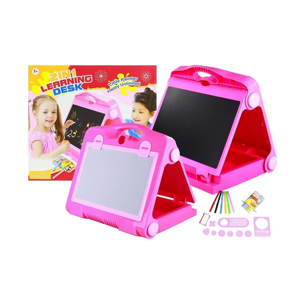 Tablica Na kredę Pisak + Pisaki Szblony 2w1