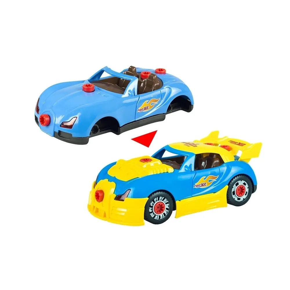 Zabawka rozkręcane auto z efektami świetlnymi