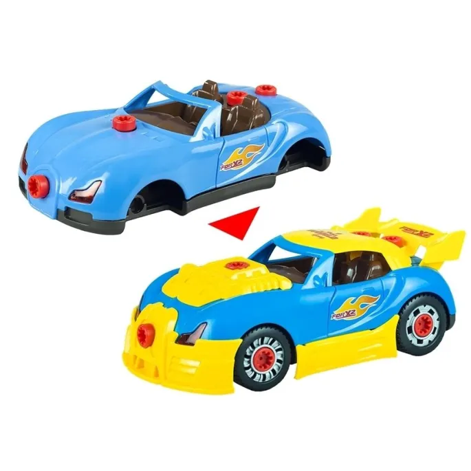 Zabawka rozkręcane auto z efektami świetlnymi