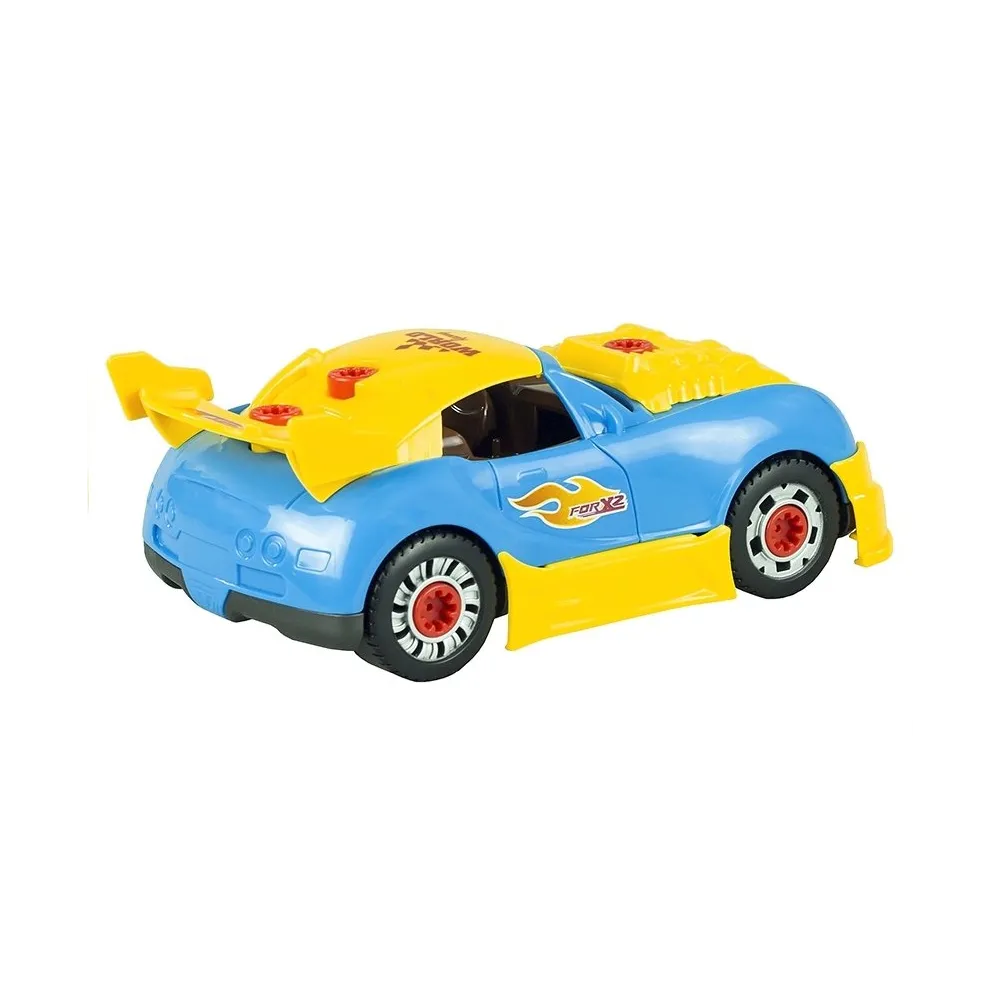 Kolorowy samochód do skręcania dla małych mechaników