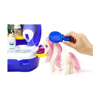 Walizka salon fryzjerski dla dzieci z pieskiem i akcesoriami