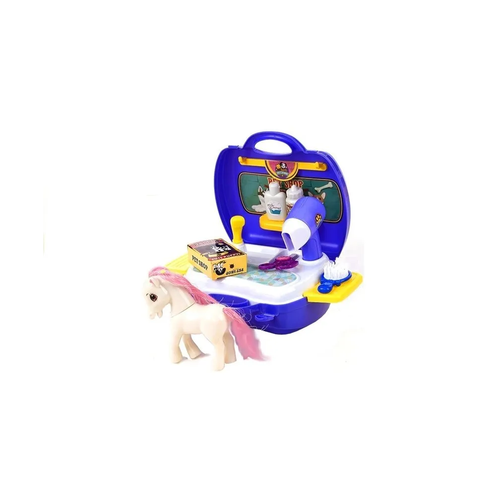 Przenośny zestaw salonu konika dla zabawy i nauki opieki nad zwierzątkiem