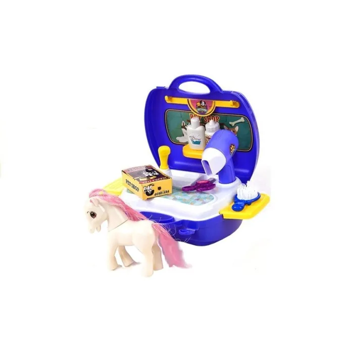 Przenośny zestaw salonu konika dla zabawy i nauki opieki nad zwierzątkiem