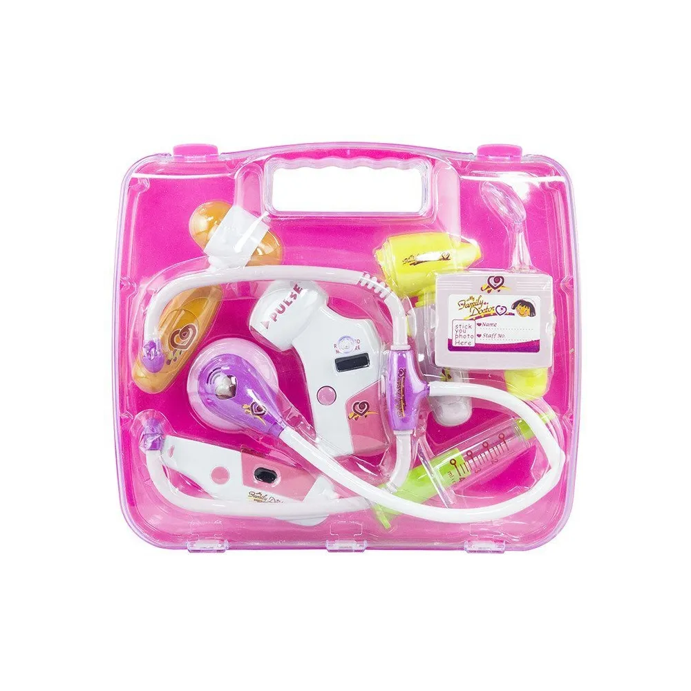 Zestaw Lekarski W Walizce Różowy Stetoskop Lekarz