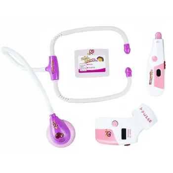 Zestaw Lekarski W Walizce Różowy Stetoskop Lekarz