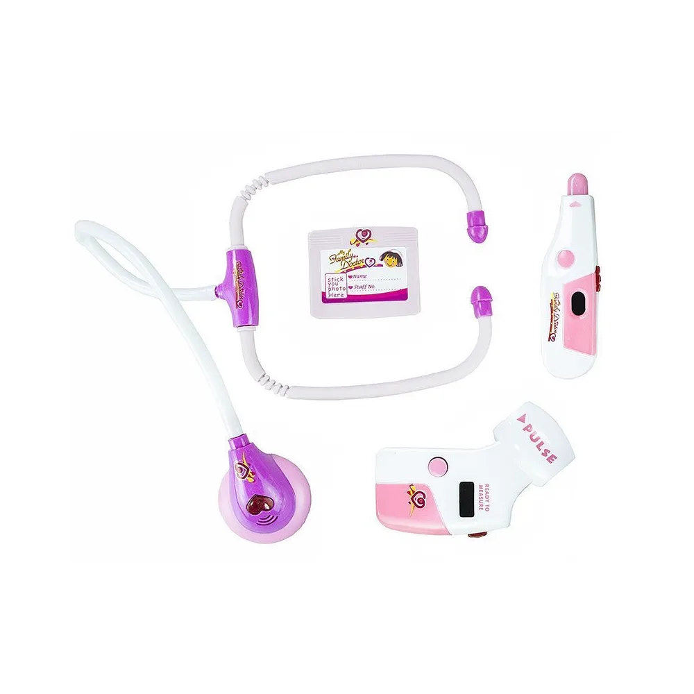 Zestaw Lekarski W Walizce Różowy Stetoskop Lekarz