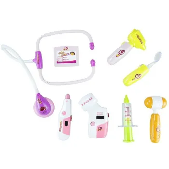 Zestaw Lekarski W Walizce Różowy Stetoskop Lekarz