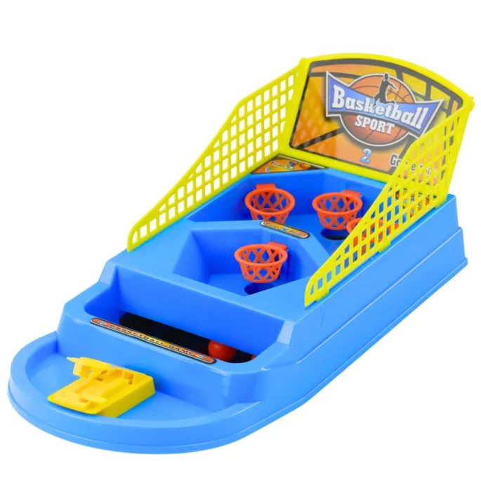 Zestaw rodzinnej gry zręcznościowej mini koszykówka – widok z góry