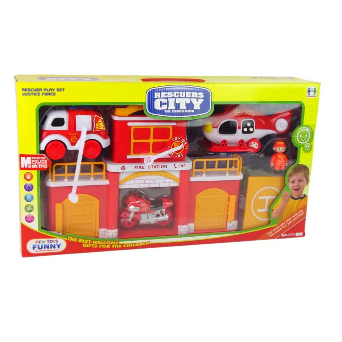 Remiza strażacka z efektami dźwiękowymi dla małych ratowników