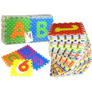 Kolorowe puzzle piankowe z literami i cyframi 36 elementów