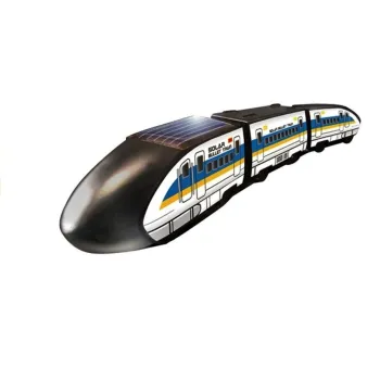 Elementy zestawu pociąg solarny bullet train na tle białym