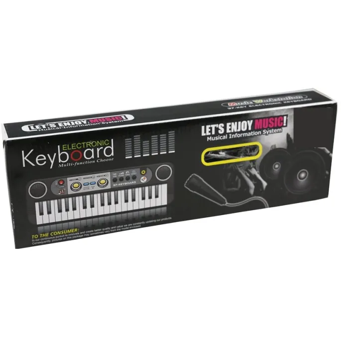 Dziecięce organki elektroniczne z mikrofonem, 37 klawiszy i podkłady muzyczne