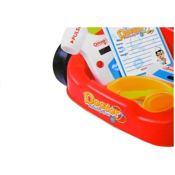 Kolorowy wózek lekarski z przyborami zabawkowymi dla dziecka