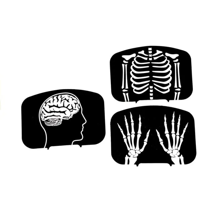 Medyczny wózek zabawkowy z nożyczkami, skalpelem i stetoskopem