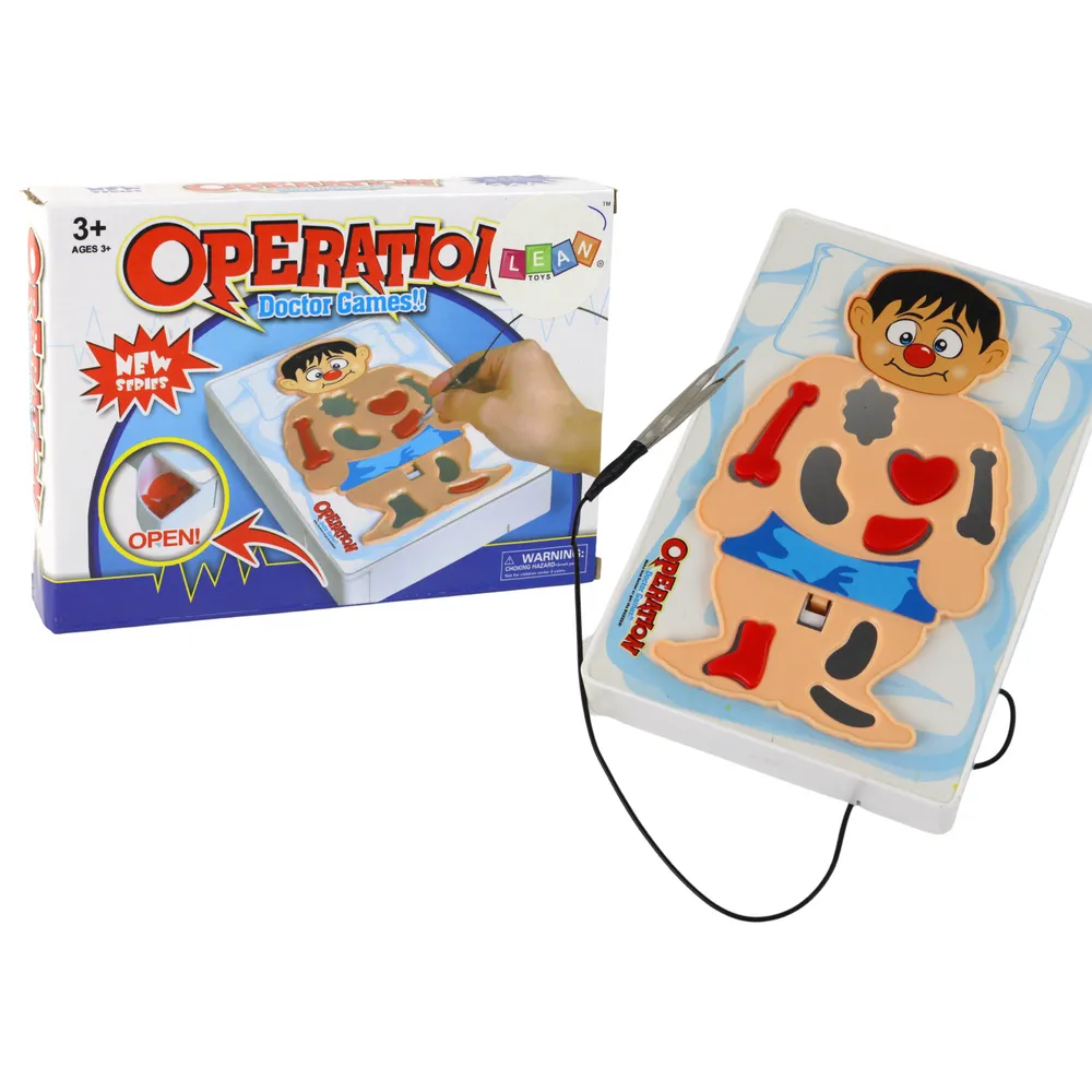 Gra edukacyjna Operacja Mały Doktor Pacjent – plansza z akcesoriami