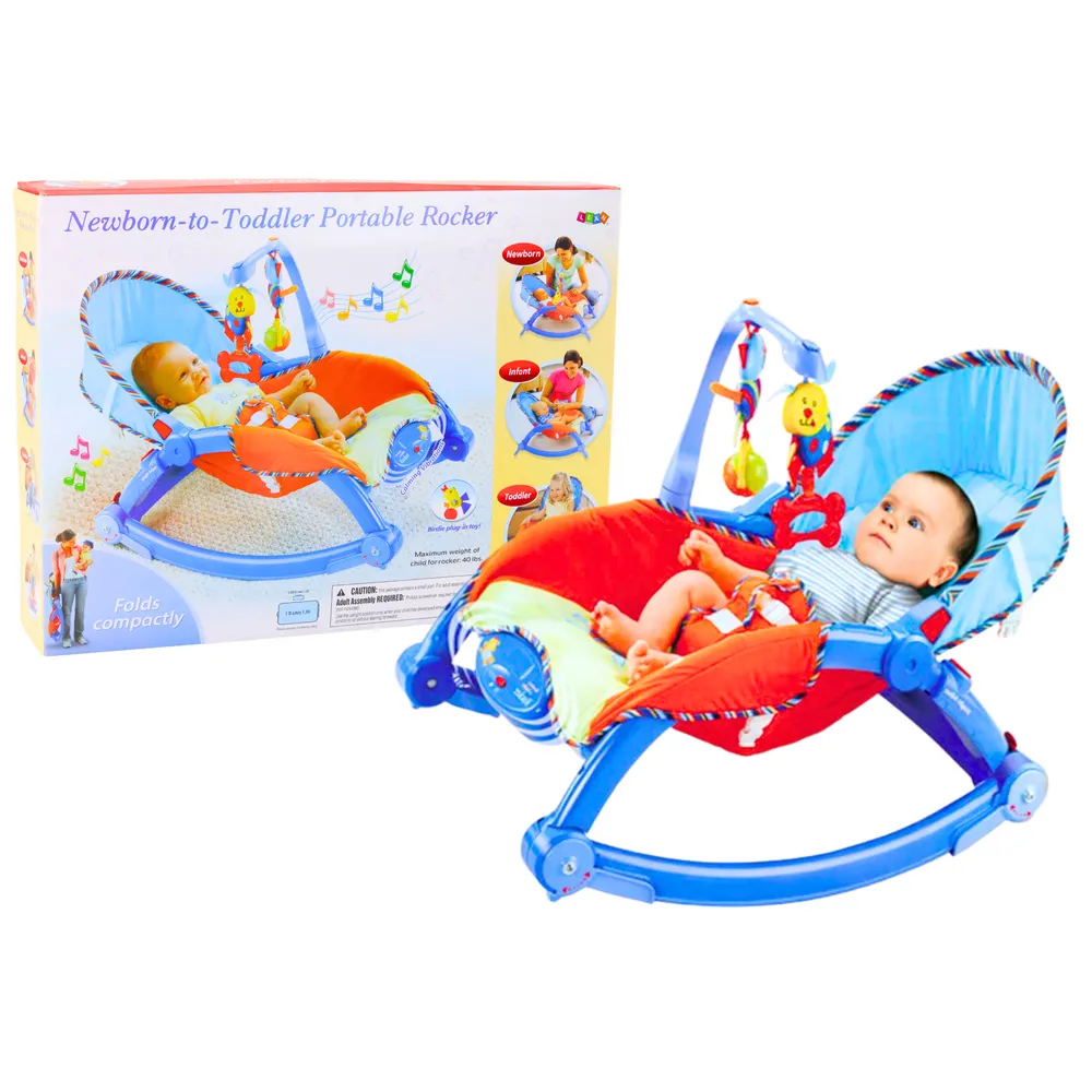 Bujaczek leżak dla niemowląt z kolorowym pałąkiem i zabawkami