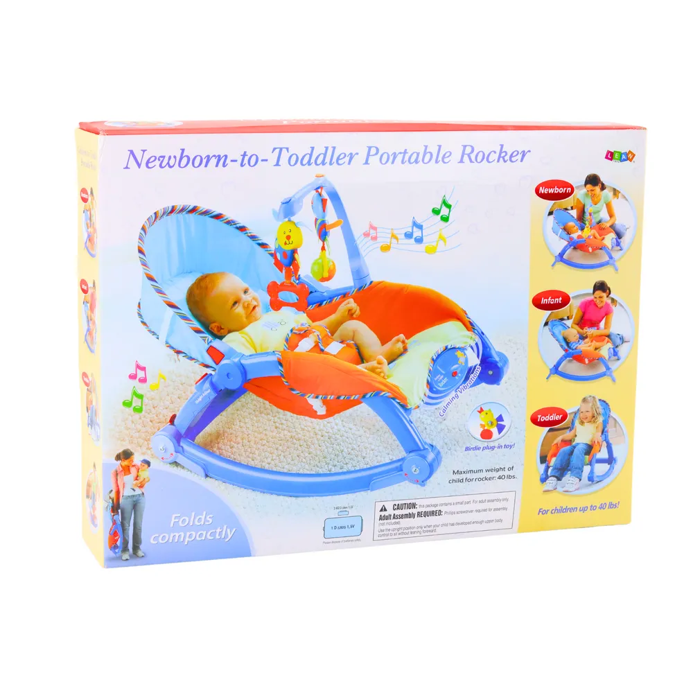 Regulowany bujaczek leżaczek dla dzieci do 18 kg z odpinanym pałąkiem ze zwierzakami