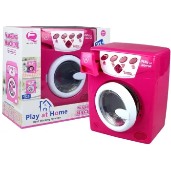 Pralka zabawkowa w kolorze różowym z efektami dźwiękowymi dla dzieci