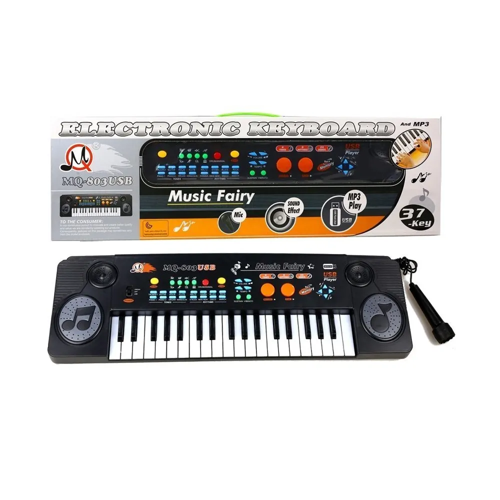 Dziecięcy keyboard z mikrofonem i 37 klawiszami, idealny do nauki muzyki