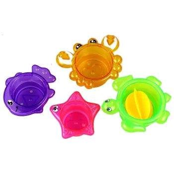 Zabawka kąpielowa pelikan z zestawem foremek w różnych kształtach