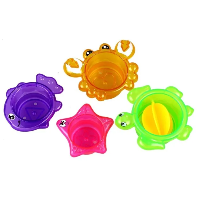 Zabawka kąpielowa pelikan z zestawem foremek w różnych kształtach