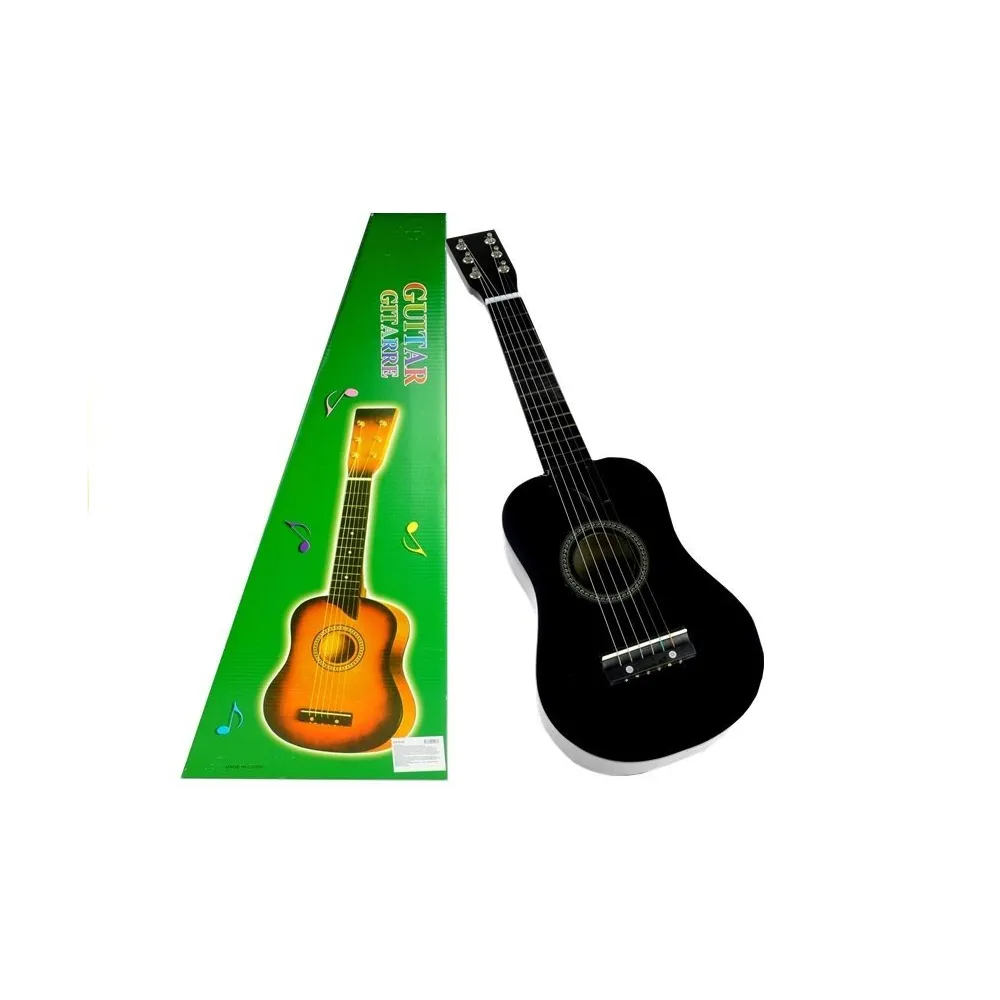 Czarna drewniana gitara klasyczna 60 cm idealna dla dzieci
