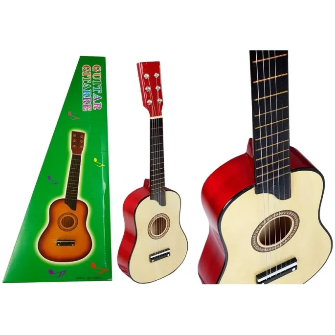 Gitara dziecięca z kostką w eleganckim kremowym kolorze