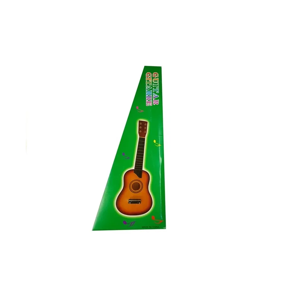 Widok gitary dziecięcej z sześcioma strunami metalowymi