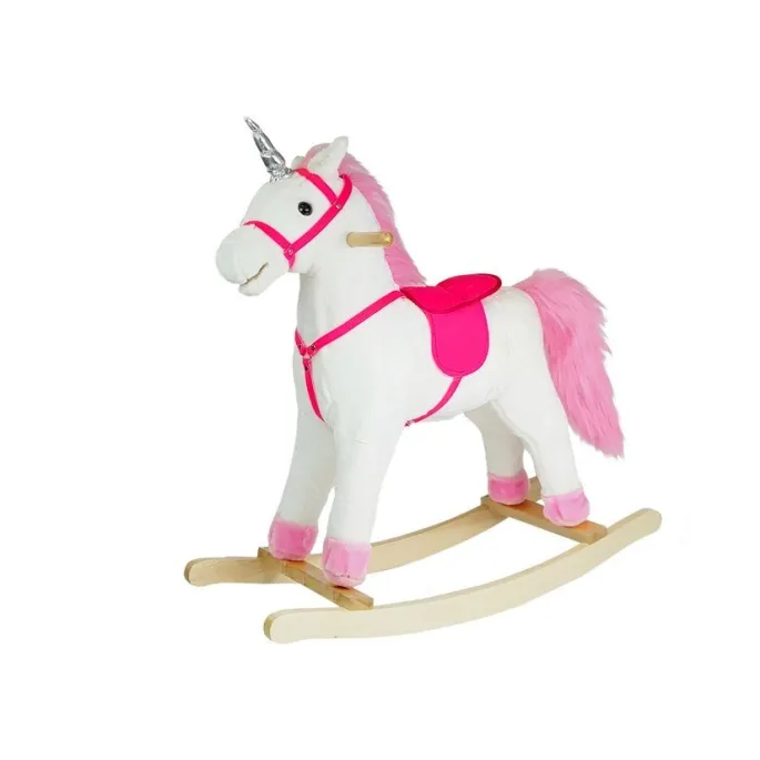 Interaktywny jednorożec na biegunach z dźwiękami i ruchomym ogonem