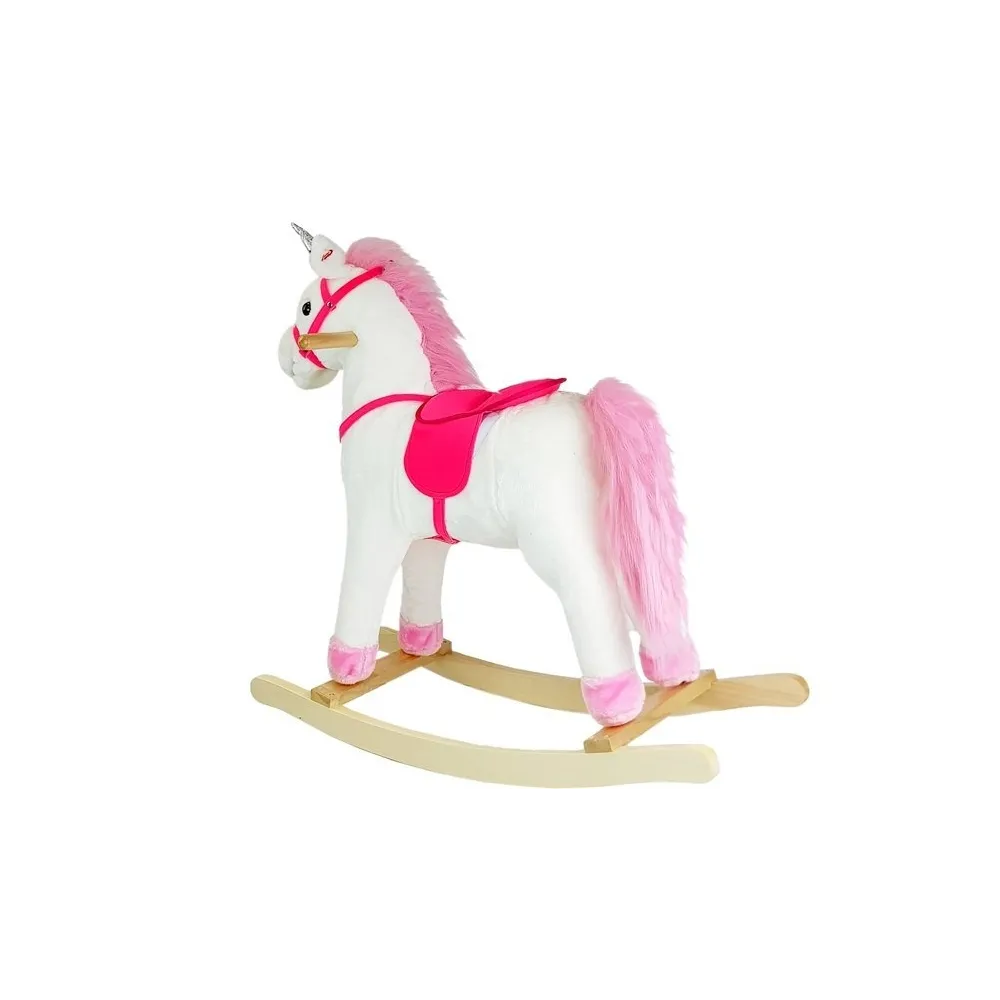 Zabawka jednorożec na biegunach z realistycznymi efektami dźwiękowymi