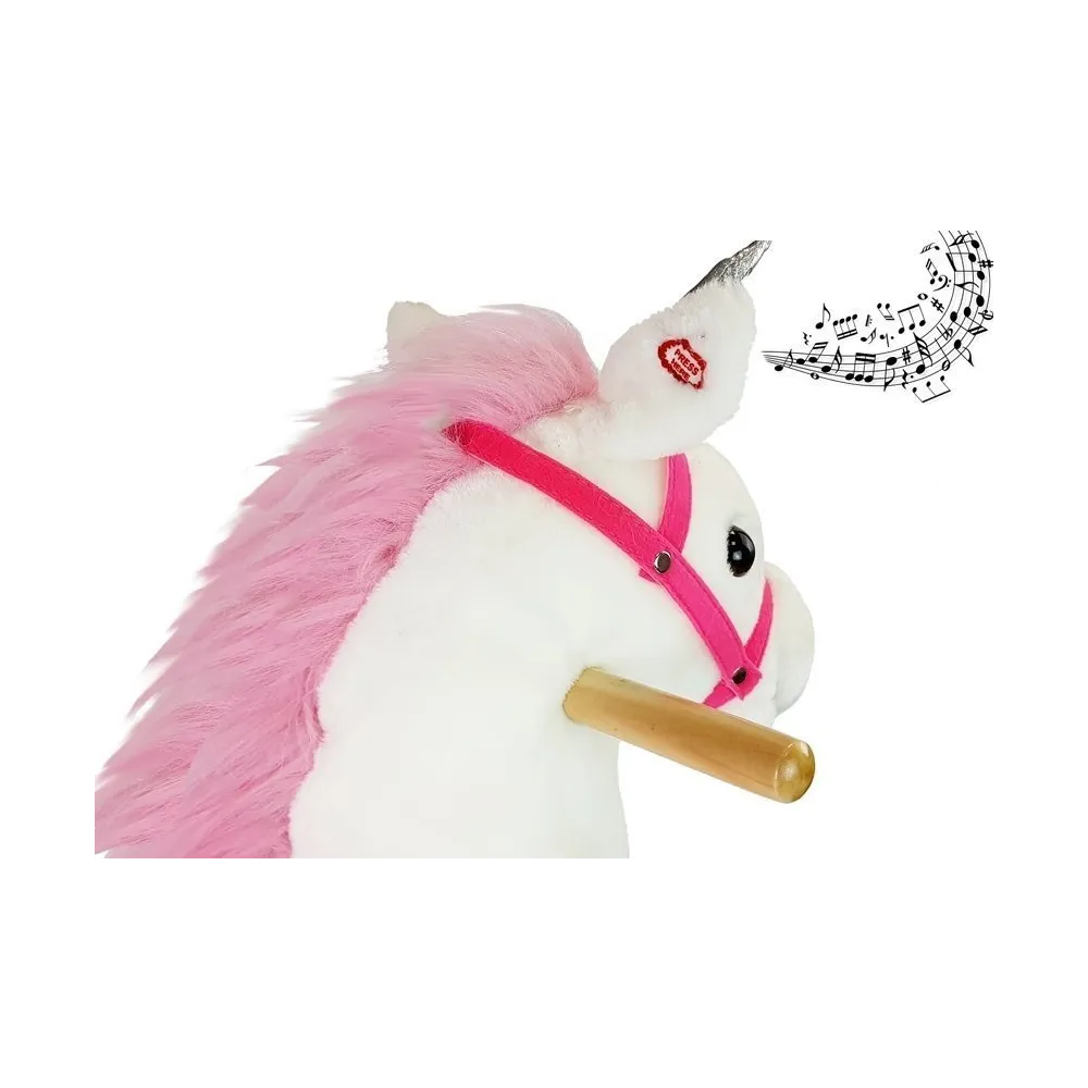 Miękki koń na biegunach jednorożec idealny do pokoju dziecięcego