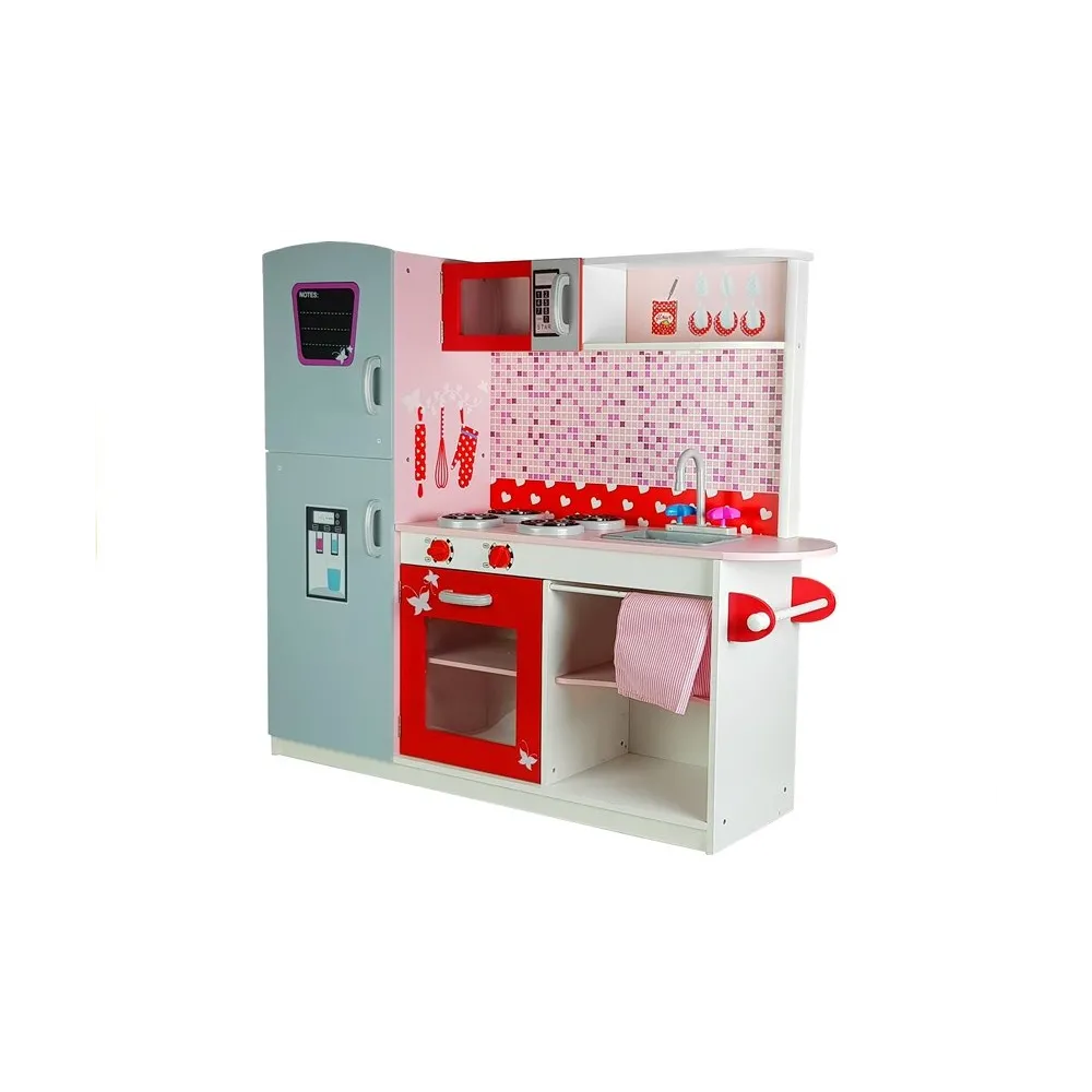 Mikrofalówka z otwartymi drzwiczkami w kuchni Jola dla dzieci