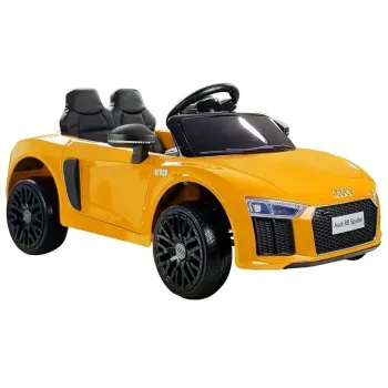 Dziecięce auto na akumulator Audi R8 Spyder w żółtym kolorze z pilotem