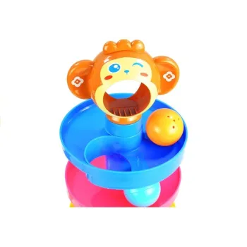 Edukacyjna zjeżdżalnia z sorterem i główką małpki dla malucha