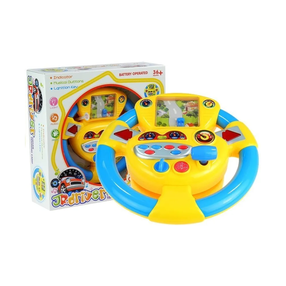 Kolorowa kierownica interaktywna dla dzieci z dźwiękami i światłami