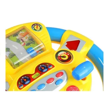 Zabawka dla dzieci z symulacją jazdy autem na jasnym tle