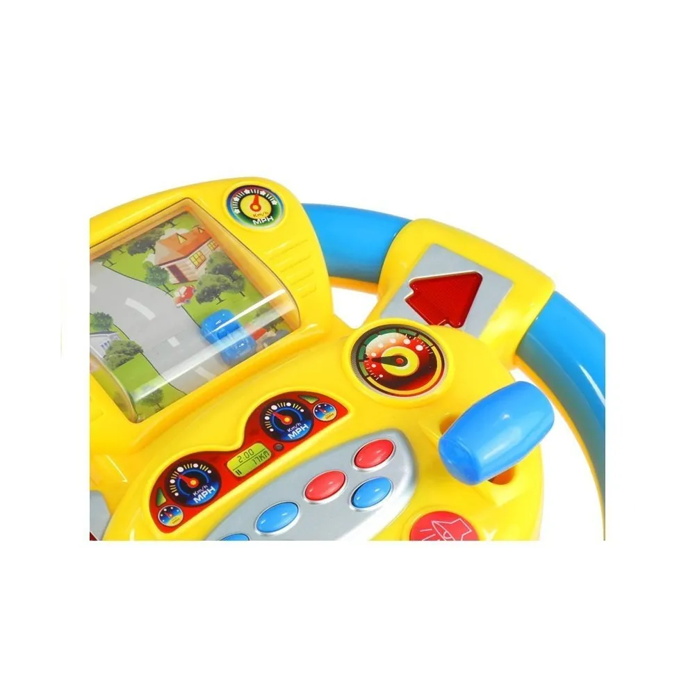 Zabawka dla dzieci z symulacją jazdy autem na jasnym tle