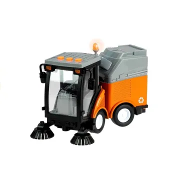 detal zamiatarki ulicznej – przód z gumowymi kołami i światłami LED