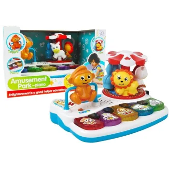 Pianinko ze zwierzątkami z kolorową karuzelą dla najmłodszych dzieci