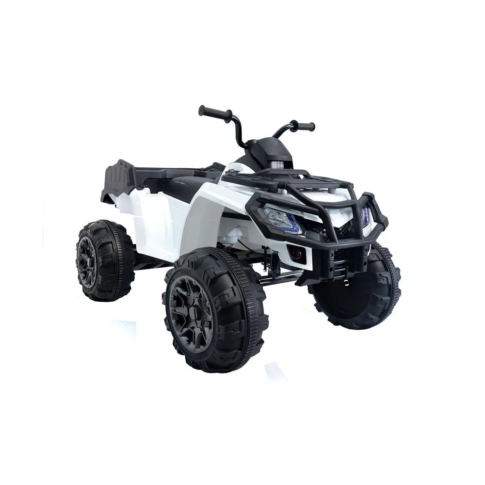 Biały quad na akumulator 24V dla dzieci na tle białym