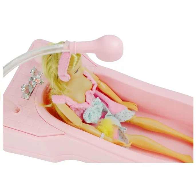 Prezentowy zestaw łazienkowy dla dzieci z lalką i dodatkami