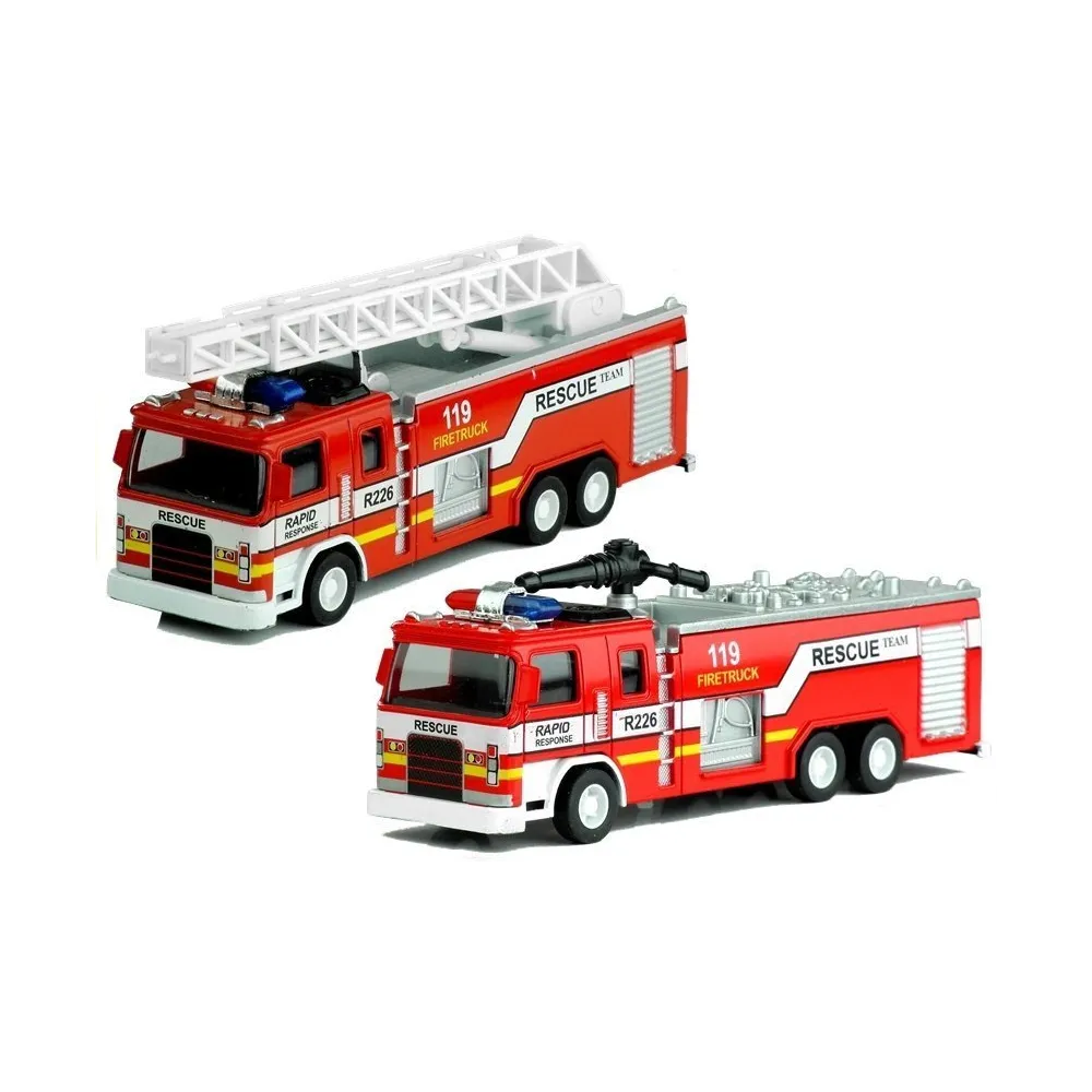 Wóz strażacki z gumowanymi kołami gotowy do zabawy