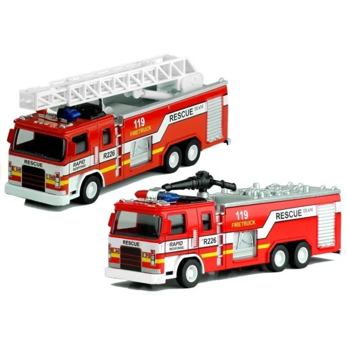 Wóz strażacki z gumowanymi kołami gotowy do zabawy