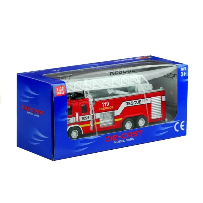 Samochodzik strażacki w opakowaniu jako pomysł na prezent