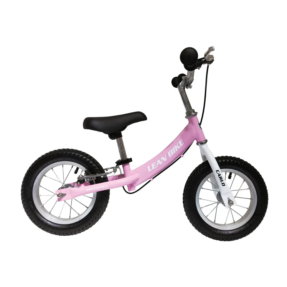 Rower biegowy CARLO w jasnoróżowym kolorze dla dzieci