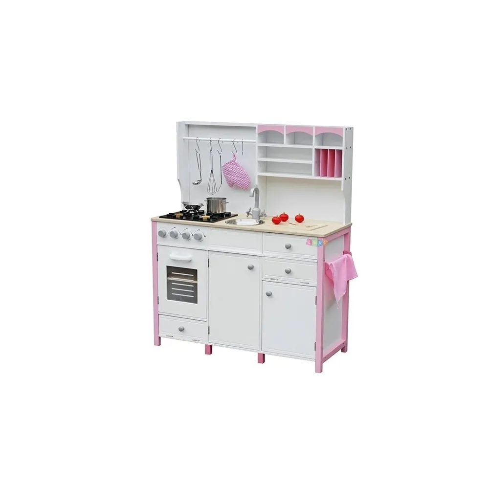 Kuchnia edukacyjna w pastelowych kolorach z akcesoriami