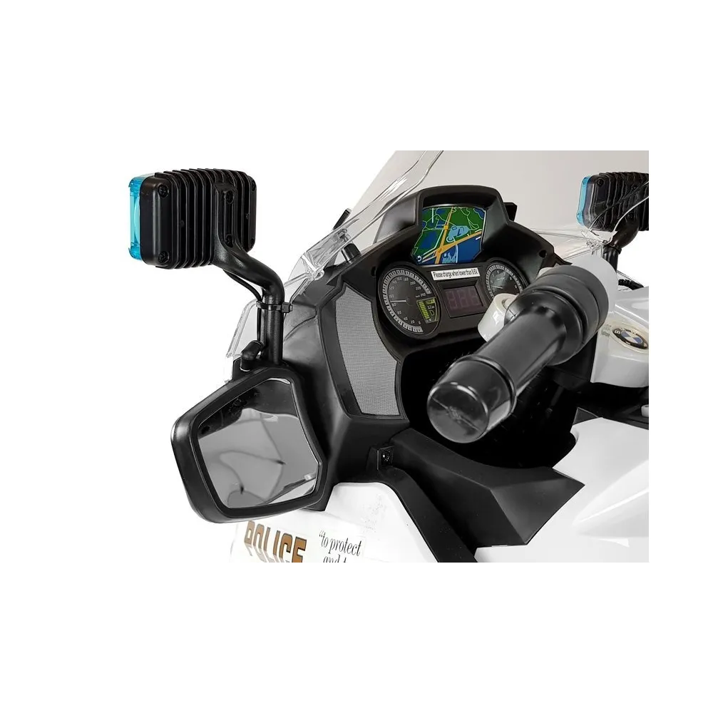Motocykl akumulatorowy BMW R1200 z policyjnymi detalami