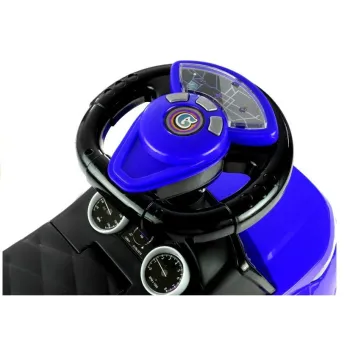 Bezpieczny jeździk z prowadnikiem i uchylnymi bramkami