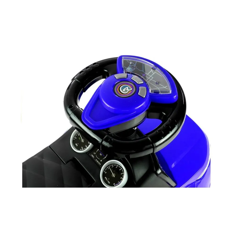 Bezpieczny jeździk z prowadnikiem i uchylnymi bramkami