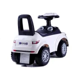 Biały jeździk dziecięcy z wygodnym siedziskiem i efektami dźwiękowymi